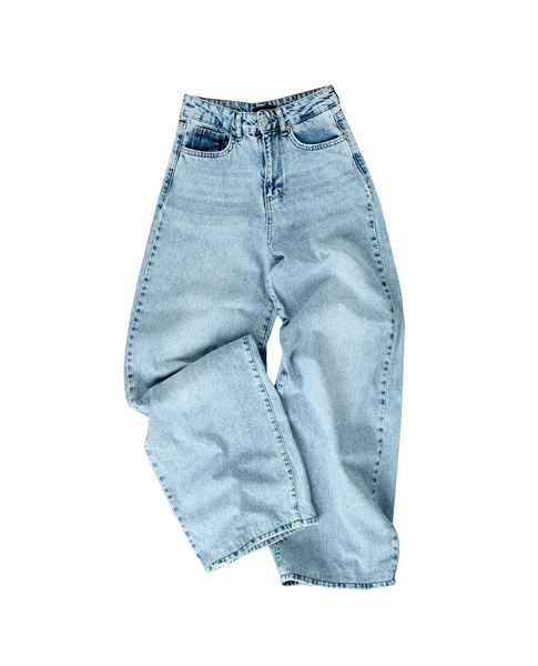 Crumpled High-Rise Wide-Leg Women's Jeans